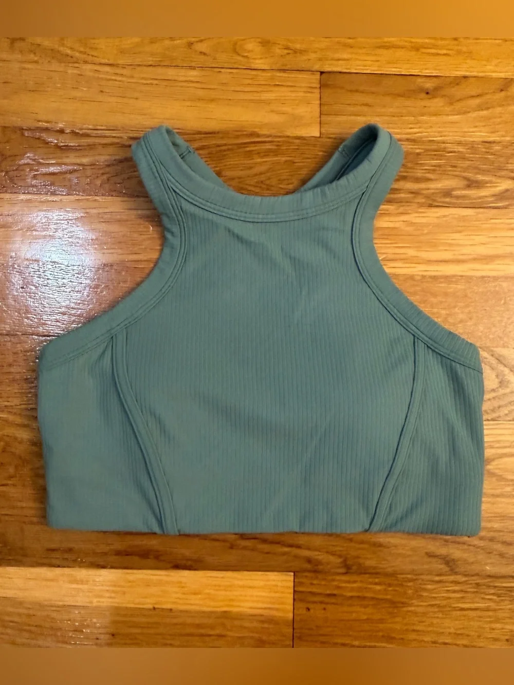 Lululemon Ribbed Nulu High-Neck Yoga Bra Tidewater Teal